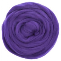 Viltwol/merino lontwol, 50 gram, paars