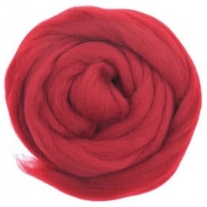 Viltwol/merino lontwol, 50 gram, donkerrood