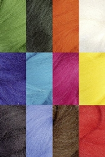 Viltwol/merino lontwol, 100 gram, assortiment 12 kleuren