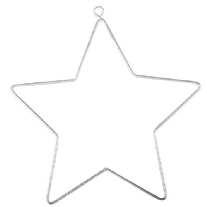 Metalen draadvorm/raamhanger ster, 12 cm, 2 stuks