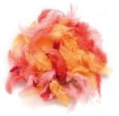 Marabou donsveren, 10-12 cm, 10 gram, roodmix