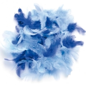 Marabou donsveren, 10-12 cm, 10 gram, blauwmix