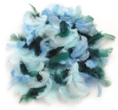 Marabou donsveren, 10-12 cm, 10 gram, turkooismix