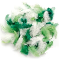 Marabou donsveren, 10-12 cm, 10 gram, groenmix