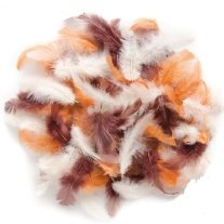 Marabou donsveren, 10-12 cm, 10 gram, bruinmix