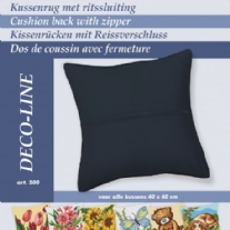 Stevige losse katoenen kussenrug met rits voor kussenpakket, zwart
