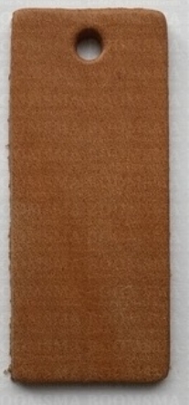 Leren sleutelhanger, 60x25mm, rechthoek