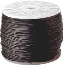 Ronde leerveter, 0,5 mm, 20 meter, zwart