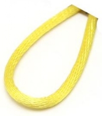 Kumihimo satijnkoord, 2 mm, 10 meter, geel