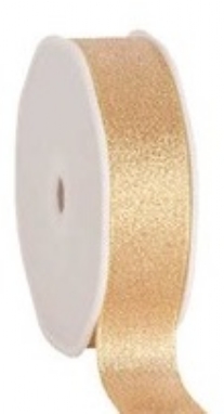 Brokaatlint, 25 mm, 20 meter, goud