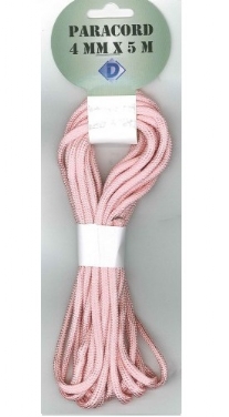 Paracord, 4 mm, 5 meter, roze