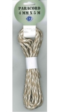 Paracord, 4 mm, 5 meter, desert camouflage