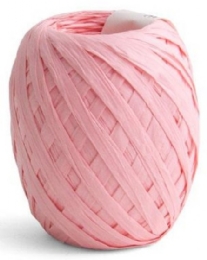 Papier raffia, 5 mm, 50 meter, roze