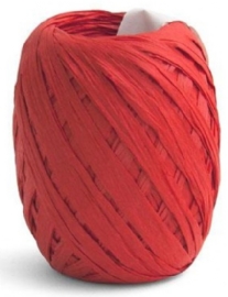 Papier raffia, 5 mm, 50 meter, rood