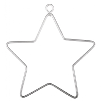 Metalen draadvorm/raamhanger ster, 7 cm, 3 stuks