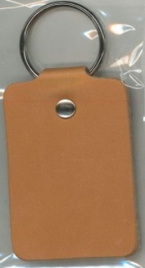 Leren sleutelhanger met sleutelring, 60x43mm, rechthoekig