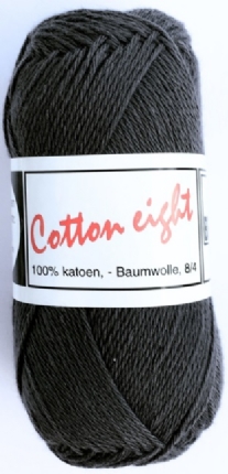 Cotton eight 8/4, katoenen breigaren/haakgaren, 50 gram, donkergrijs