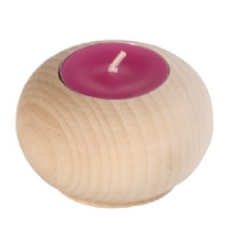 Houten kaarsenhouder rond