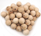 Blank houten kralen rond, 18mm, 50 stuks