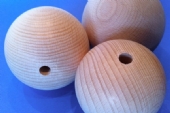Blank houten kralen rond, 45mm, 10 stuks