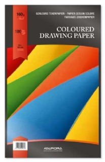 Gekleurd tekenpapier, 160gr, 50x65cm, 100vel, assortiment