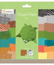 Origami papier Zoo 70gr 20x20cm 60 vel