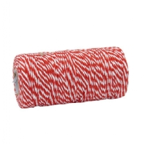 decoratietouw / slagerstouw / baktouw, 1.5mm, 100 meter rood/wit