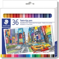 Staedtler viltstiften met dubbele punt, assortiment 36st