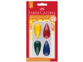 Waskrijt Faber-Castell, druppelvormig, assortiment 4 stuks