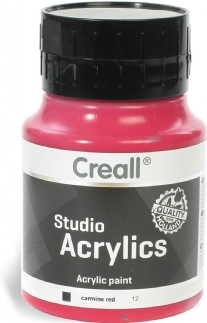 Creall studio acrylics, acrylverf, 500 ml, 12 karmijn