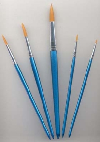 Synthetische penselen, rond, assortiment 5 stuks