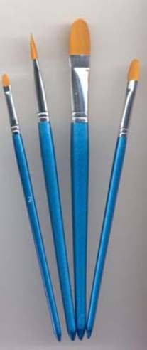Synthetische lyonse penselen, assortiment 4 stuks