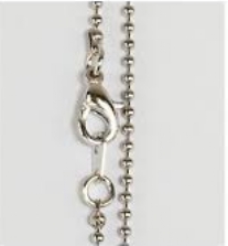 Ketting met bolletjes-schakels, zilverkleurig, 80 cm, bolletjes van 1,6 mm