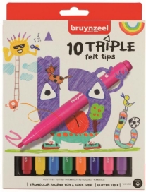 Bruynzeel Kids triple vilstiften, assortiment 10 stuks