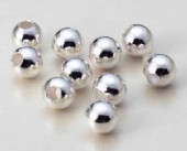 Verzilverde kraaltjes, rond, 6 mm, 16 stuks