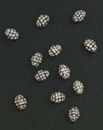 Metalen sierkraaltjes, oudzilver/antiek, olijf, 5x7mm, 15 stuks