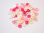 Katsuki, rubberen kralen/schijfjes, 6 mm, 100 stuks, roze-mix