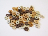 Katsuki, rubberen kralen/schijfjes, 6 mm, 100 stuks, bruin-mix