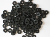 Katsuki, rubberen kralen/schijfjes, 6 mm, 100 stuks, zwart