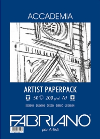 Wit tekenpapier, fabriano accademia, 200gr, 50vel, A3