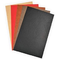 Kunstleer, 17x27cm, assortiment 5 vel, rood, zwart, naturel, reebruin en donkerbruin
