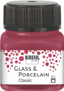 Kreul porseleinverf/glasverf classic/dekkend, 20 ml, granaatrood