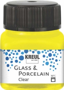 Kreul glasverf/porseleinverf clear/transparant, 20 ml, geel