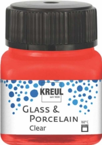 Kreul glasverf/porseleinverf clear/transparant, 20 ml, kersenrood