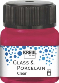 Kreul glasverf/porseleinverf clear/transparant, 20 ml, wijnrood