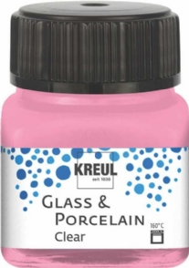Kreul glasverf/porseleinverf clear/transparant, 20 ml, roze