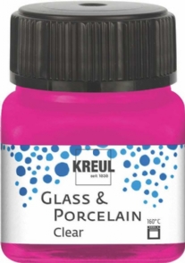 Kreul glasverf/porseleinverf clear/transparant, 20 ml, pink