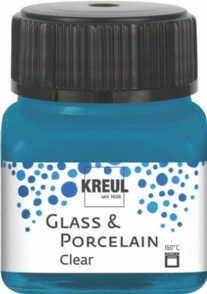 Kreul glasverf/porseleinverf clear/transparant, cyaanblauw