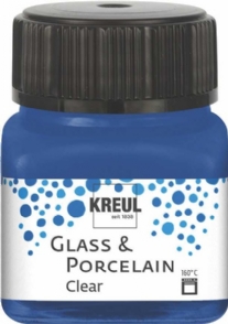 Kreul glasverf/porseleinverf clear/transparant, donkerblauw