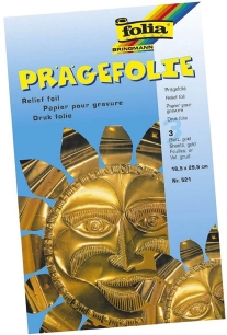 Metaalfolie/relieffolie, 70mu, 18,5x29,5cm, 3 vel, goud